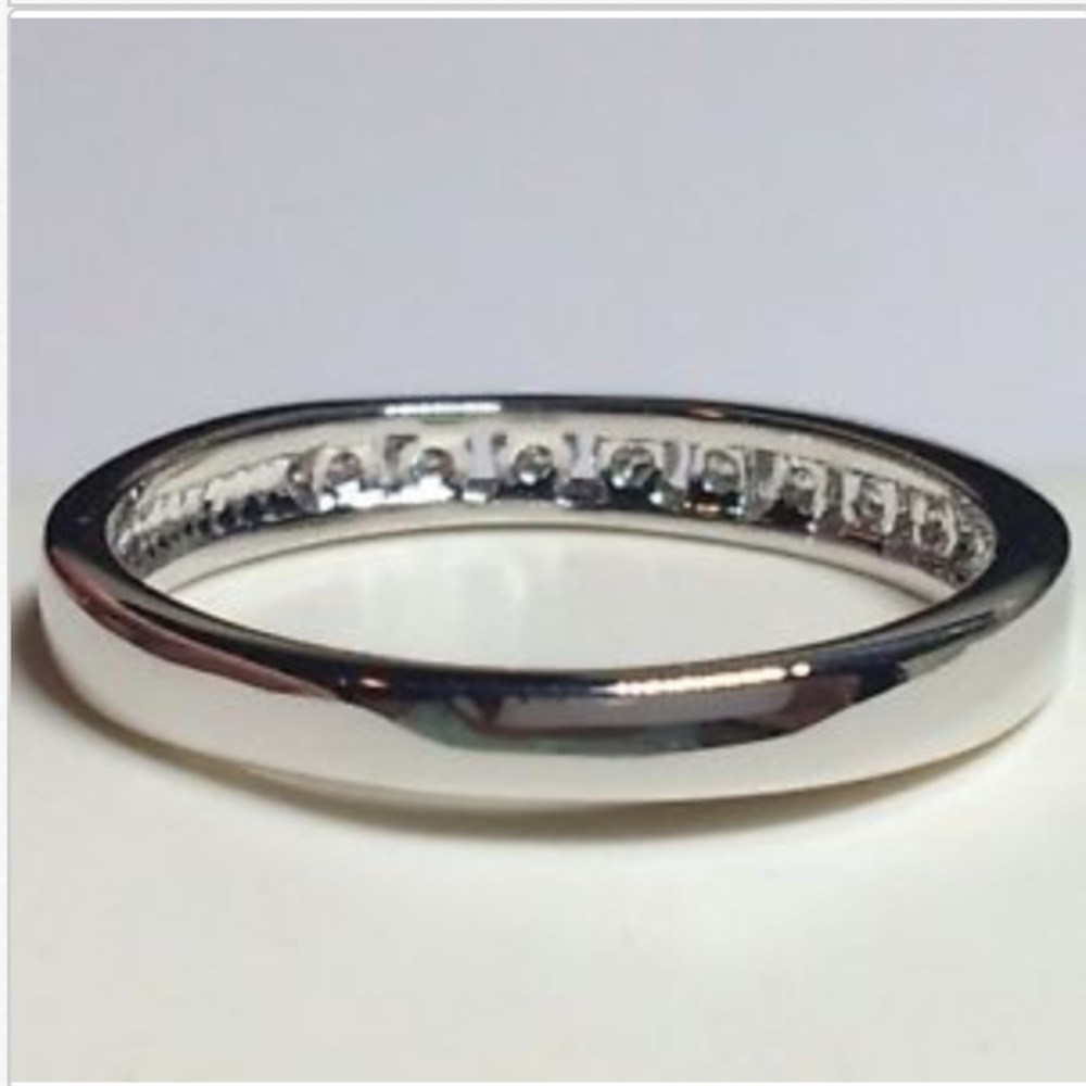 Silver Rhodium Anniversary Ring Eternity Size 10 - Picture 7 of 8